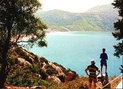 Photograph from Afionas over Agios Georgios Bay