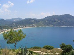 Photograph from Afionas over Agios Georgios Bay