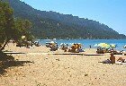 Photograph of lovely sandy beach at Agios Georgios, Corfu. More photographs of the beach within the site. 