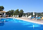 Photograph of the lovely pool which has a magnificent panoramic view down to the sandy beach