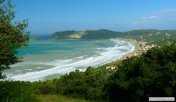 Waves on Agios Georgios beach